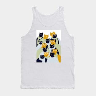 Cats with a mission yellow and blue Tank Top